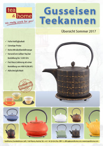 Katalog mit Teekannen aus Gusseisen