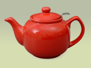Teekanne aus Keramik in rot