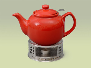 Teekanne aus Keramik in rot