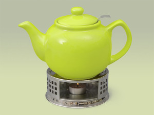 Teekanne aus Keramik in grün
