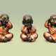 Figurenset aus Polyresin, Babymönche